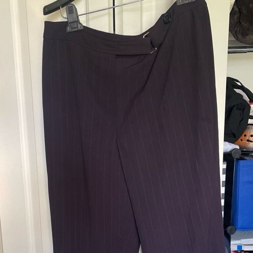 Jones New York Women's Pinstripe Wide Leg Dress Pants Sz 14p